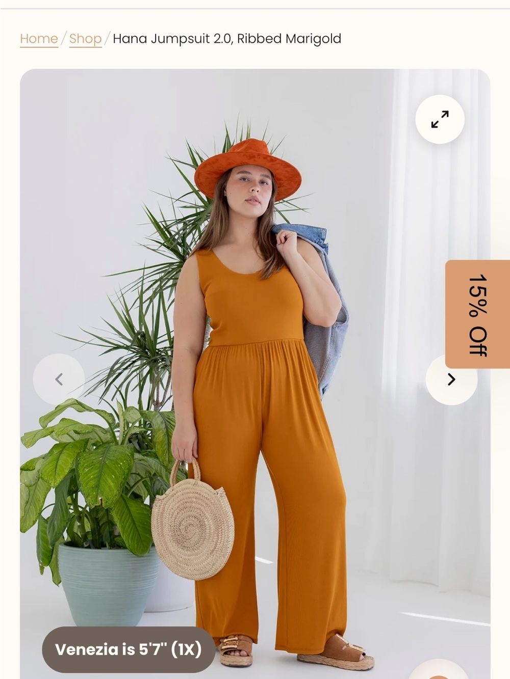 Imbodhi Hana Wide-Leg Jumpsuit in Marigold - LIKE NEW!